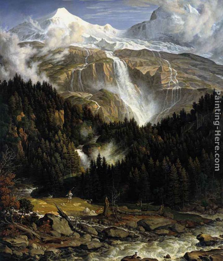The Schmadribach Falls painting - Joseph Anton Koch The Schmadribach Falls art painting